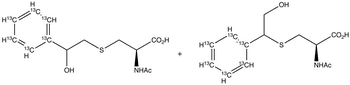 N-Acetyl-S-(2-hydroxy-1-phenylethyl)-L-cysteine-13C6 + N-Acetyl-S-(2-hydroxy-2-phenylethyl)-L-cysteine-13C6 (Mixture) - Chemical structure and product image