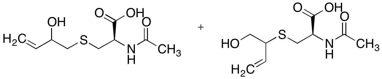 N-Acetyl-S-(2-hydroxy-3-but-3-en-1-yl)-L-Cysteine + N-Acetyl-S-(1-hydroxybut-3-en-2-yl)-L-Cysteine (Approximately 1:1 Mixture) - Chemical structure and product image