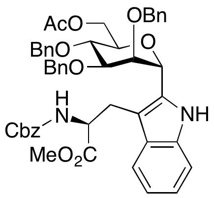 2-[6-O-Acetyl-2,3,4-tris-O-(phenylmethyl)-alpha-D-mannopyranosyl]-N-carbobenzoxy-L-tryptophan Methyl Ester - Chemical structure and product image