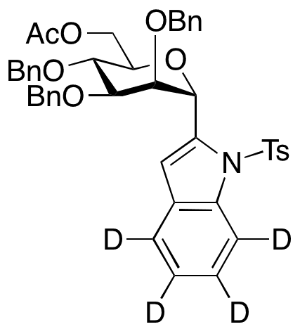 2-[6-O-Acetyl-2,3,4-tris-O-(phenylmethyl)-alpha-D-mannopyranosyl]-1-[(4-methylphenyl)sulfonyl]-1H-indole-d4 - Chemical structure and product image