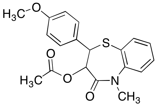 3-(Acetyloxy)-2,3-dihydro-2-(4-methoxyphenyl)-5-methyl-1,5-benzothiazepin-4(5H)-one - Chemical structure and product image