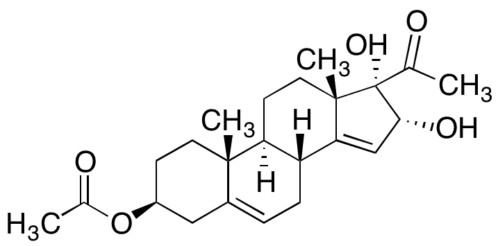 (16 alpha)-3 beta-(Acetyloxy)-16,17-dihydroxy-pregna-5,14-dien-20-one - Chemical structure and product image