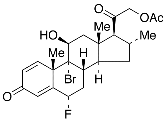 (6 alpha,11 beta,16 alpha)-21-(Acetyloxy)-9-bromo-6-fluoro-11-hydroxy-16-methyl-pregna-1,4-diene-3,20-dione - Chemical structure and product image
