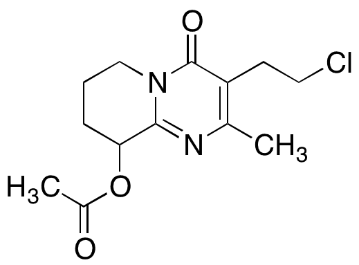 9-(Acetyloxy)-3-(2-chloroethyl)-6,7,8,9-tetrahydro-2-methyl-4H-pyrido[1,2-a]pyrimidin-4-one - Chemical structure and product image