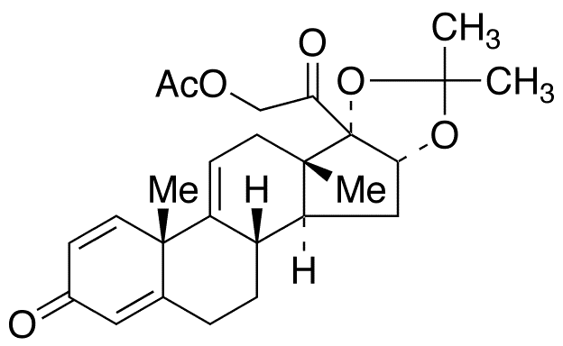 (16 alpha)-21-Acetyloxy-16,17-dihydroxy-16,17-O-isopropylidene-pregna-1,4,9(11)-triene-3,20-dione - Chemical structure and product image