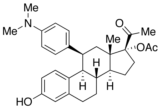 (11 beta)-17-(Acetyloxy)-11-[4-(dimethylamino)phenyl]-3-hydroxy-19-norpregna-1,3,5(10)-trien-20-one - Chemical structure and product image