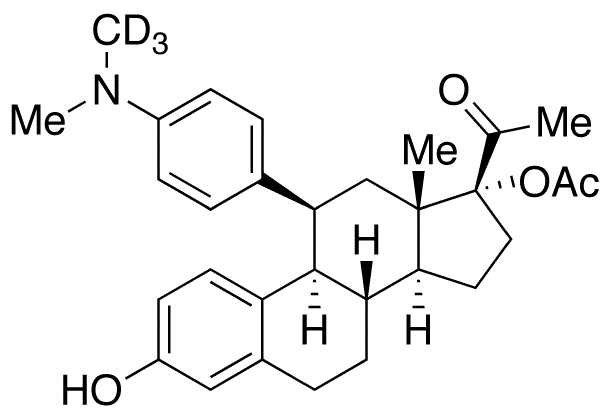 (11 beta)-17-(Acetyloxy)-11-[4-(dimethylamino)phenyl]-3-hydroxy-19-norpregna-1,3,5(10)-trien-20-one-d3 - Chemical structure and product image