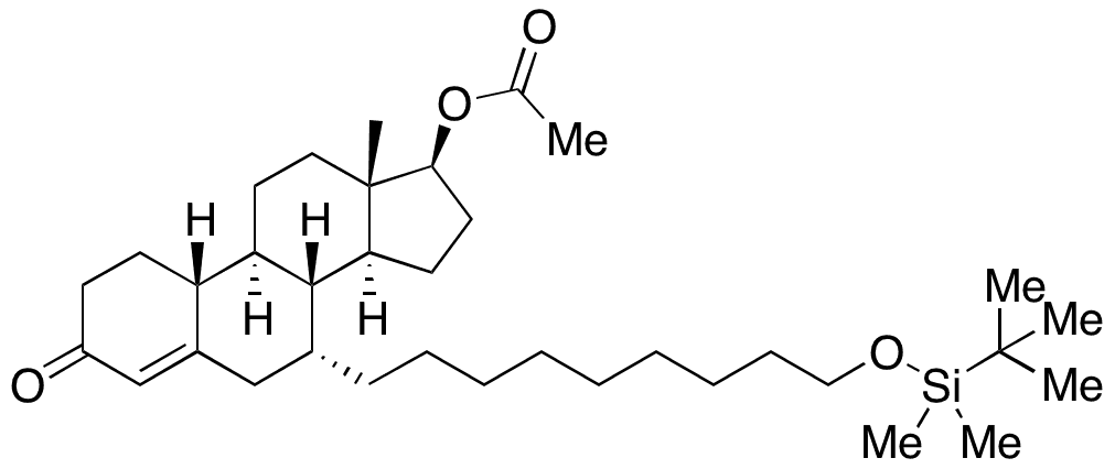 7 beta-Acetyloxy-7 alpha-[9-(dimethyl(tert-butylsilyloxy)nonyl]estr-4-en-3-one - Chemical structure and product image