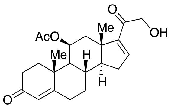 (11 Beta)-11-(Acetyloxy)-20-hydroxy-3-oxo-pregna-4,17(20)-dien-21-al - Chemical structure and product image