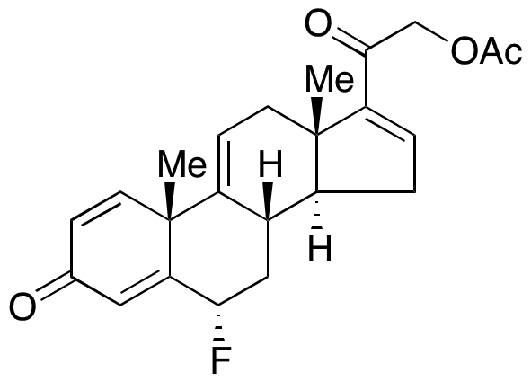 (6 alpha)-21-(Acetyloxy)-6-fluoropregna-1,4,9(11),16-tetraene-3,20-dione - Chemical structure and product image