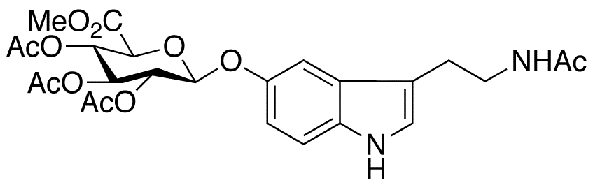 N-Acetyl Serotonin Tri-O-acetyl-beta-D-glucuronide Methyl Ester - Chemical structure and product image