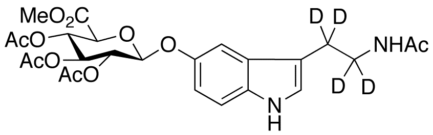 N-Acetyl Serotonin-d4 Tri-O-acetyl-beta-D-glucuronide Methyl Ester - Chemical structure and product image