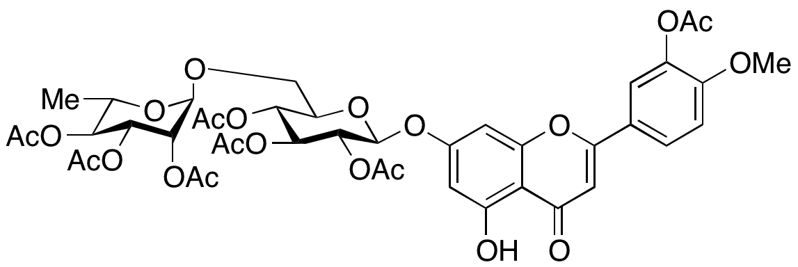 2-[3-(Acetyloxy)-4-methoxyphenyl]-5-hydroxy-7-[[2,3,4-tri-O-acetyl-6-O-(2,3,4-tri-O-acetyl-6-deoxy-alpha-L-mannopyranosyl)-beta-D-glucopyranosyl]oxy]-4H-1-benzopyran-4-one - Chemical structure and product image