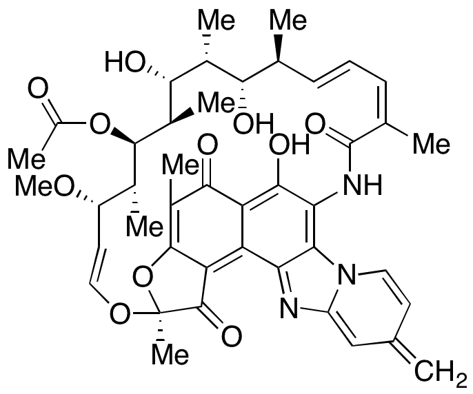 (2S,16Z,18E,20S,21S,22R,23R,24R,25S,26R,27S,28E)-25-(Acetyloxy)-5,21,23-trihydroxy-27-methoxy-2,4,16,20,22,24,26-heptamethyl-11-methylene-2,7-(epoxypentadeca[1,11,13]trienimino)benzofuro[4,5-e]pyrido[1,2-a]benzimidazole-1,6,15(2H,11H)-trione - Chemical structure and product image