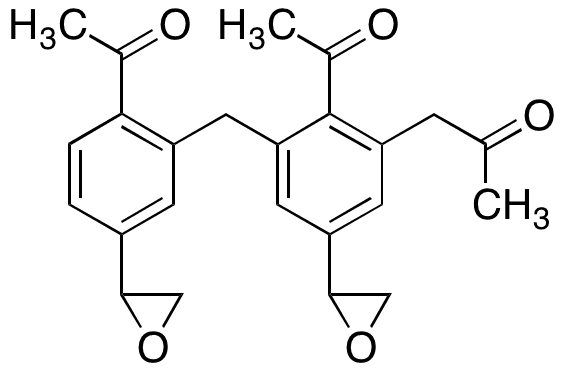 2-(Acetyloxy)-3-[[2-(acetyloxy)-5-(2-oxiranyl)phenyl]methyl]-5-(2-oxiranyl)-benzenemethanol 1-Acetate - Chemical structure and product image