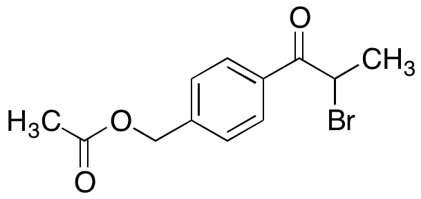 1-[4-[(Acetyloxy)methyl]phenyl]-2-bromo-1-propanone - Chemical structure and product image