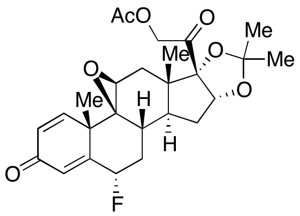 (6 alpha,9 beta,11 beta,16 alpha)-21-(Acetyloxy)-9,11-epoxy-6-fluoro-16,17-[(1-methylethylidene)bis(oxy)]pregna-1,4-diene-3,20-dione - Chemical structure and product image
