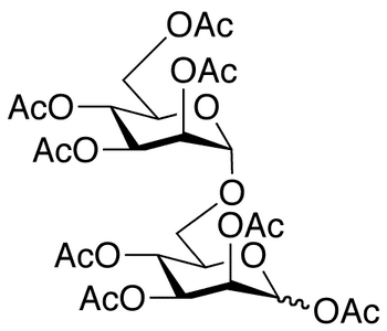 Acetyl 6-O-(2,3,4,6-Tetra-O-acetyl-alpha-D-mannopyranosyl)-2,3,4-tri-O-acetyl-D-mannopyrannose - Chemical structure and product image