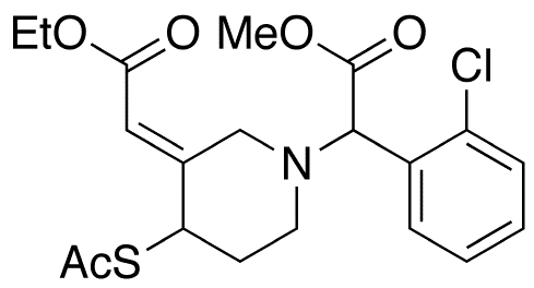(3E)-4-(Acetylthio)-alpha-(2-chlorophenyl)-3-(2-ethoxy-2-oxoethylidene)-1-piperidineacetic Acid Methyl Ester (Mixture of Diastereomers) - Chemical structure and product image