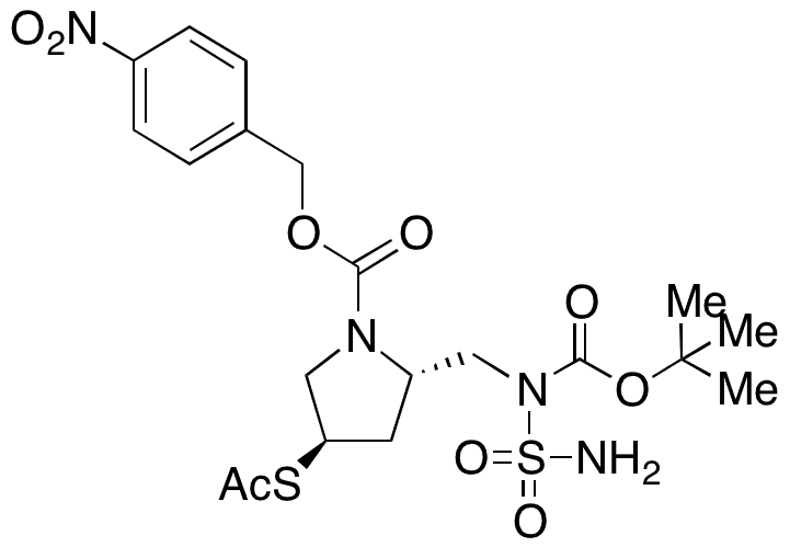 (2S,4R)-4-(Acetylthio)-2-[[(aminosulfonyl)[(1,1-dimethylethoxy)carbonyl]amino]methyl]-1-pyrrolidinecarboxylic Acid (4-Nitrophenyl) Ethyl Ester - Chemical structure and product image