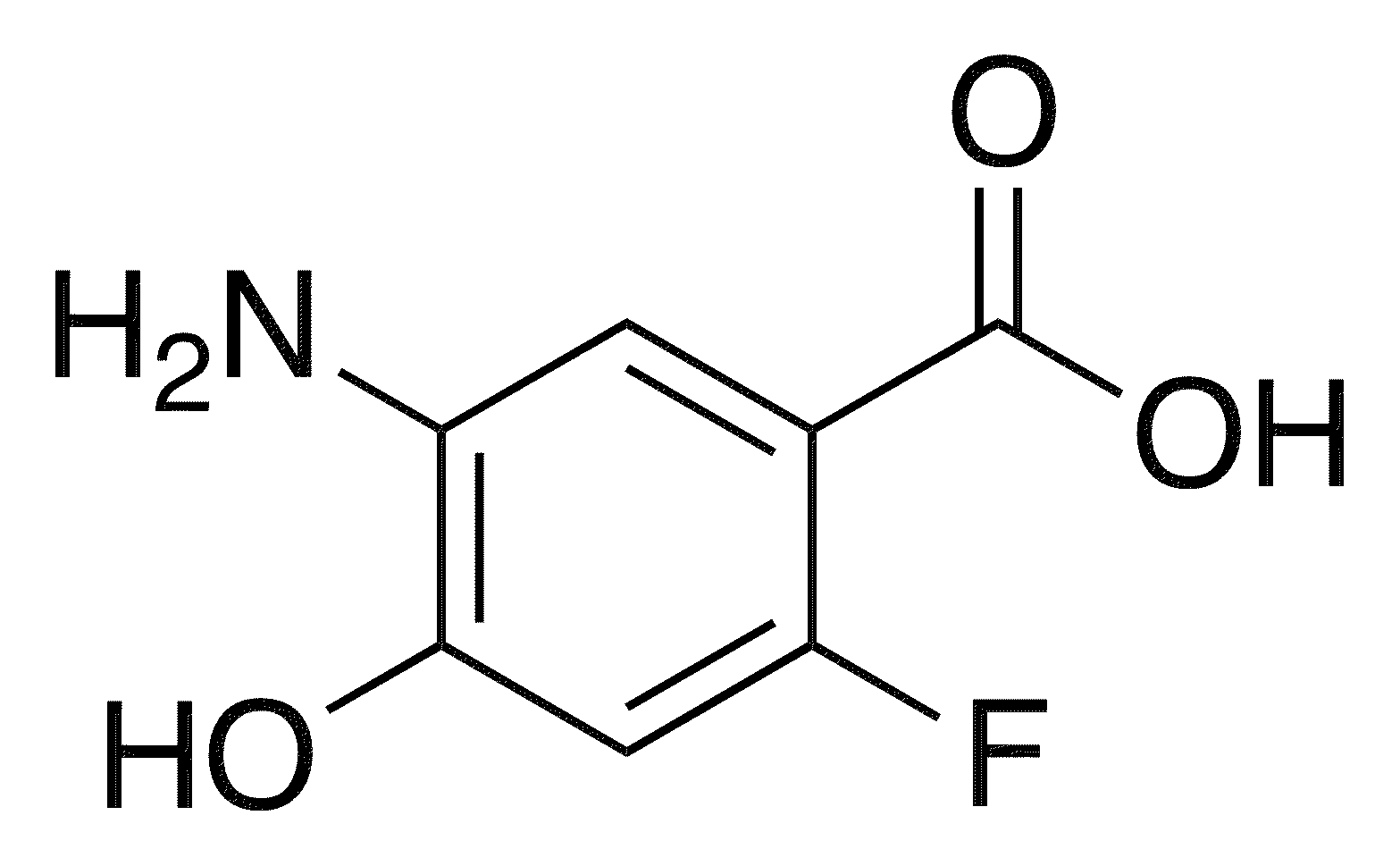 5-Amino-2-fluoro-4-hydroxybenzoic acid - Chemical structure and product image