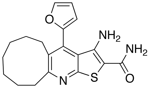 3-Amino-4-(2-furanyl)-6,7,8,9,10,11-hexahydro-5H-cyclonona[b]thieno[3,2-e]pyridine-2-carboxamide - Chemical structure and product image