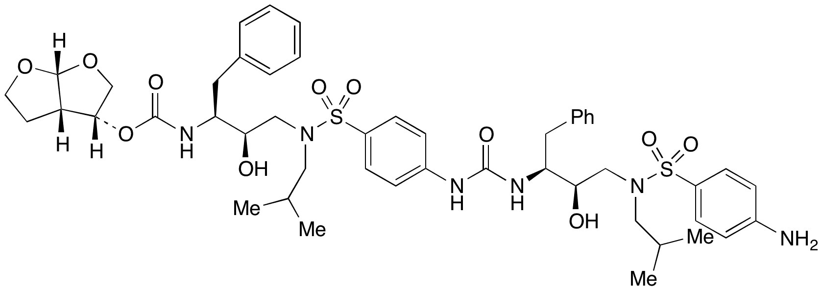 N-((2S,3R)-4-(4-Amino-N-isobutylphenylsulfonamido)-3-hydroxy-1-phenylbutan-2-yl)formamide N-Darunavir - Chemical structure and product image