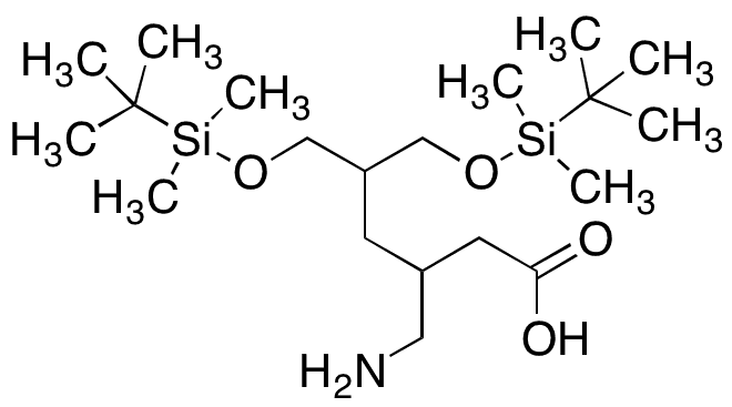 3-(Aminomethyl)-6-((tert-butyldimethylsilyl)oxy)-5-(((tert-butyldimethylsilyl)oxy)methyl)hexanoic Acid - Chemical structure and product image