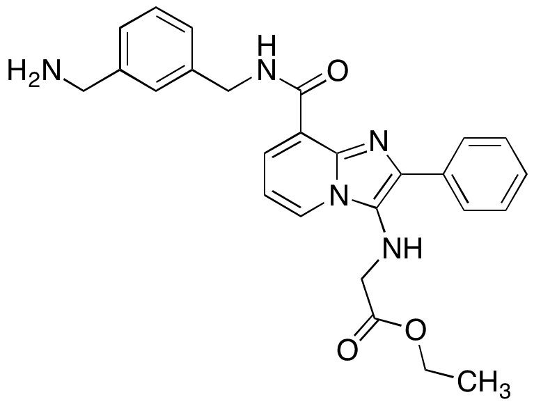 N-[8-[[[[3-(Aminomethyl)phenyl]methyl]amino]carbonyl]-2-phenylimidazo[1,2-a]pyridin-3-yl]glycine Ethyl Ester - Chemical structure and product image