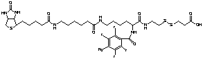 2-[N2-(4-Azido-2,3,5,6-tetrafluorobenzoyl)-N6-(6 -biotinamidocaproyl)-L-lysinyl]ethyl 2-Carboxyethyl Disulfide - Chemical structure and product image