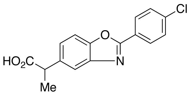 	Benoxaprofen - Chemical structure and product image