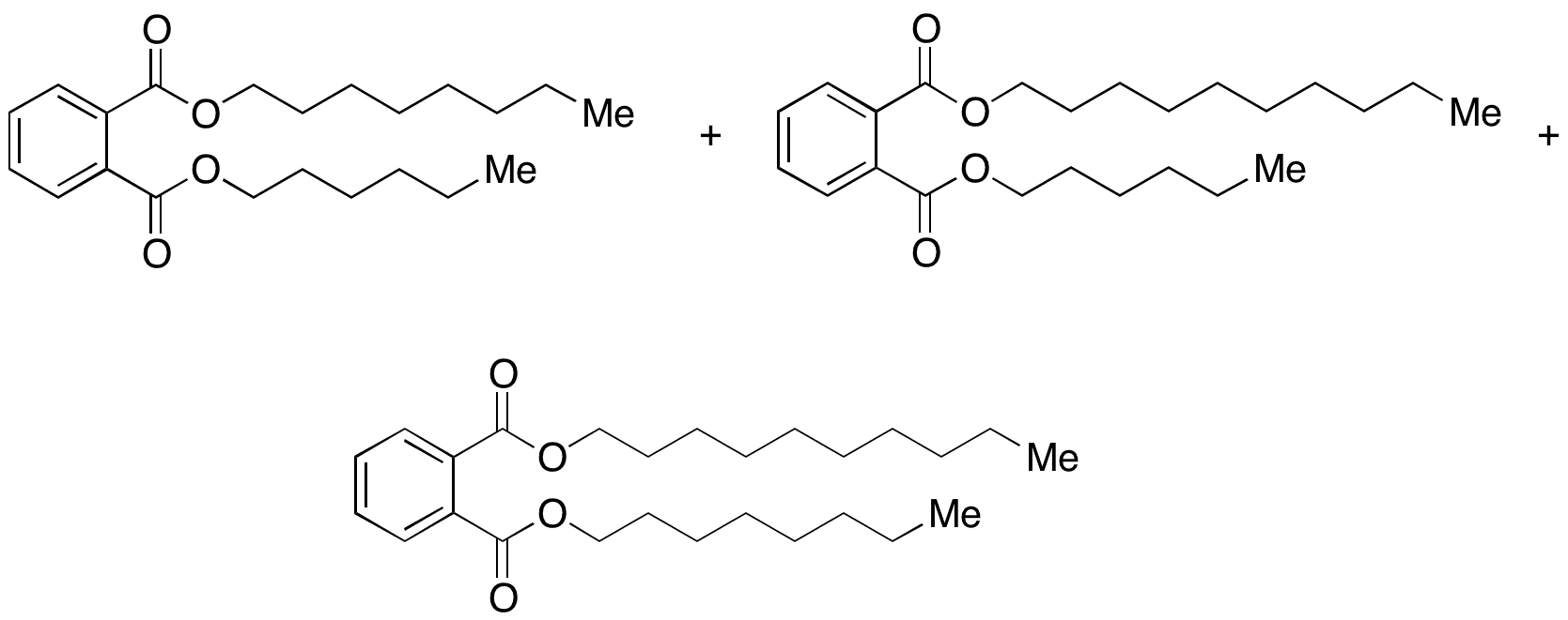 	1,2-Benzenedicarboxylic Acid, mixed decyl and hexyl and octyl diesters(1:1:1 Mixture of B185420 and D228455 and D228460) - Chemical structure and product image