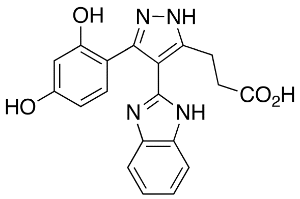 	4-(1H-Benzimidazol-2-yl)-3-(2,4-dihydroxyphenyl)-1H-pyrazole-5-propanoic Acid - Chemical structure and product image