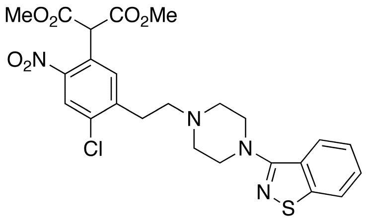 	2-[5-[2-[4-(1,2-Benzisothiazol-3-yl)-1-piperazinyl]ethyl]-4-chloro-2-nitrophenyl]-propanedioic Acid 1,3-Dimethyl Ester - Chemical structure and product image