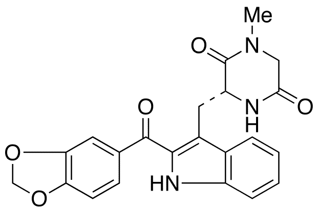 	(3R)-3-[[2-(1,3-Benzodioxol-5-ylcarbonyl)-1H-indol-3-yl]methyl]-1-methyl-2,5-piperazinedione - Chemical structure and product image