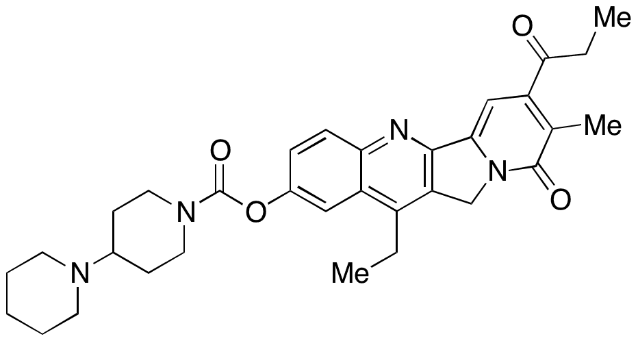 	[1,4’-Bipiperidine]-1’-carboxylic Acid 12-ethyl-9,11-dihydro-8-methyl-9-oxo-7-(1-oxopropyl)indolizino[1,2-b]quinolin-2-yl Ester - Chemical structure and product image