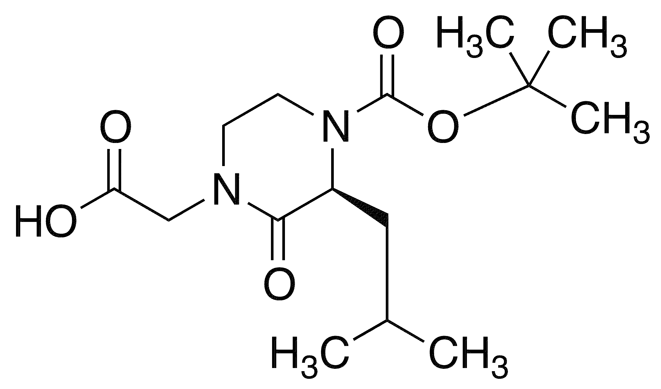 	(3S)-4-Boc-1-carboxymethyl-3-isobutyl-piperazin-2-one - Chemical structure and product image