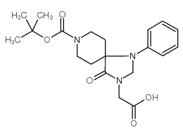 	Boc-3-carboxymethyl-1-phenyl-1,3,8-triazaspiro[4.5]decan-4-one - Chemical structure and product image