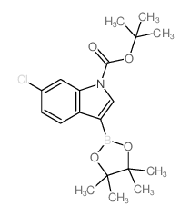 1-BOC-6-chloroindole-3-boronic acid, pinacol ester - Chemical structure and product image