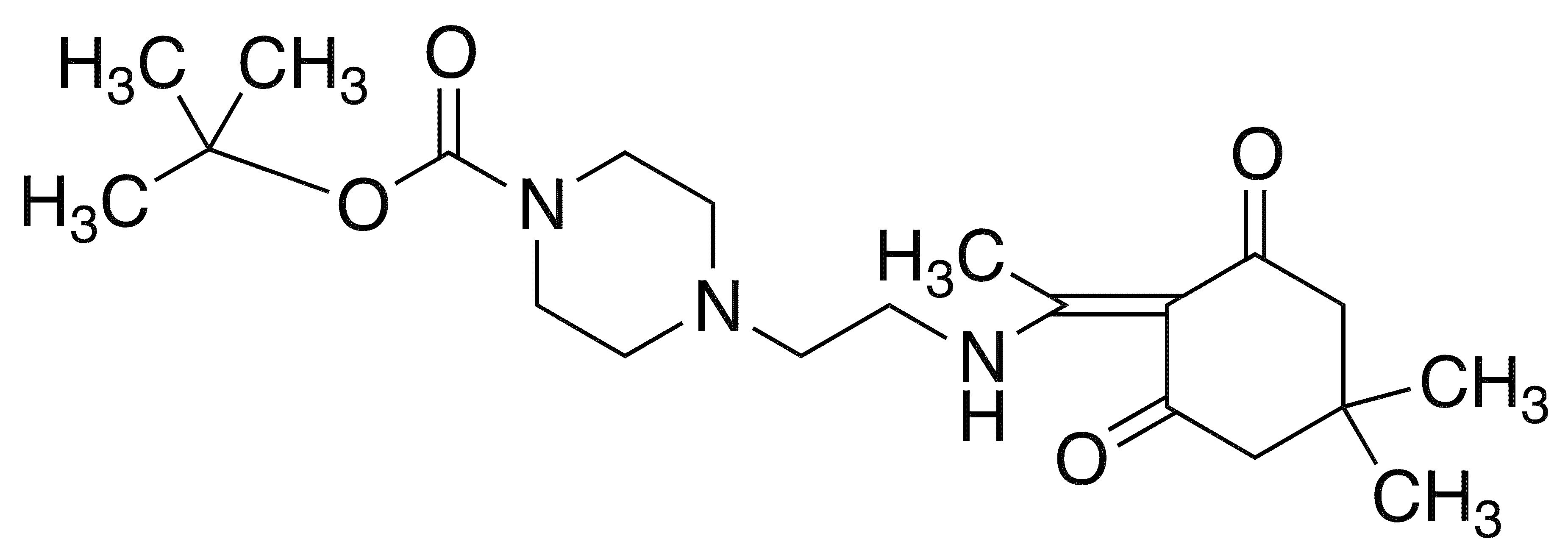 1-BOC-4-[2-[[1-(4,4-dimethyl-2,6-dioxocyclohexylidene)ethyl]amino]ethyl]piperazine - Chemical structure and product image