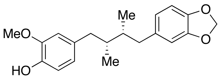 rel-4-[(2R,3R)-4-(1,3-Benzodioxol-5-yl)-2,3-dimethylbutyl]-2-methoxyphenol - Chemical structure and product image