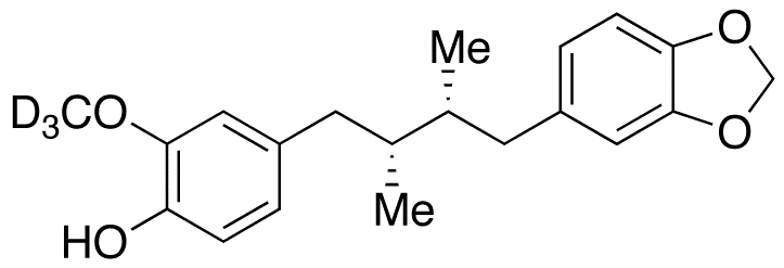 rel-4-[(2R,3R)-4-(1,3-Benzodioxol-5-yl)-2,3-dimethylbutyl]-2-methoxyphenol-d3 - Chemical structure and product image