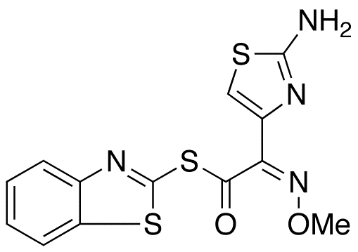 S-2-Benzothiazolyl-2-amino-alpha-(methoxyimino)-4-thiazolethiolacetate - Chemical structure and product image