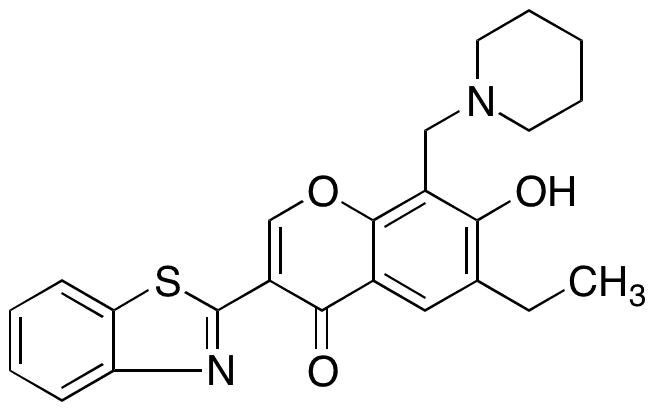 3-(2-Benzothiazolyl)-6-ethyl-7-hydroxy-8-(1-piperidinylmethyl)-4H-1-benzopyran-4-one - Chemical structure and product image