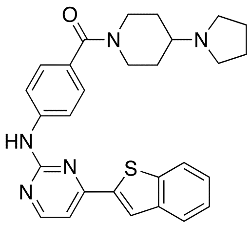 [4-[(4-Benzo[b]thien-2-yl-2-pyrimidinyl)amino]phenyl][4-(1-pyrrolidinyl)-1-piperidinyl]-methanone - Chemical structure and product image