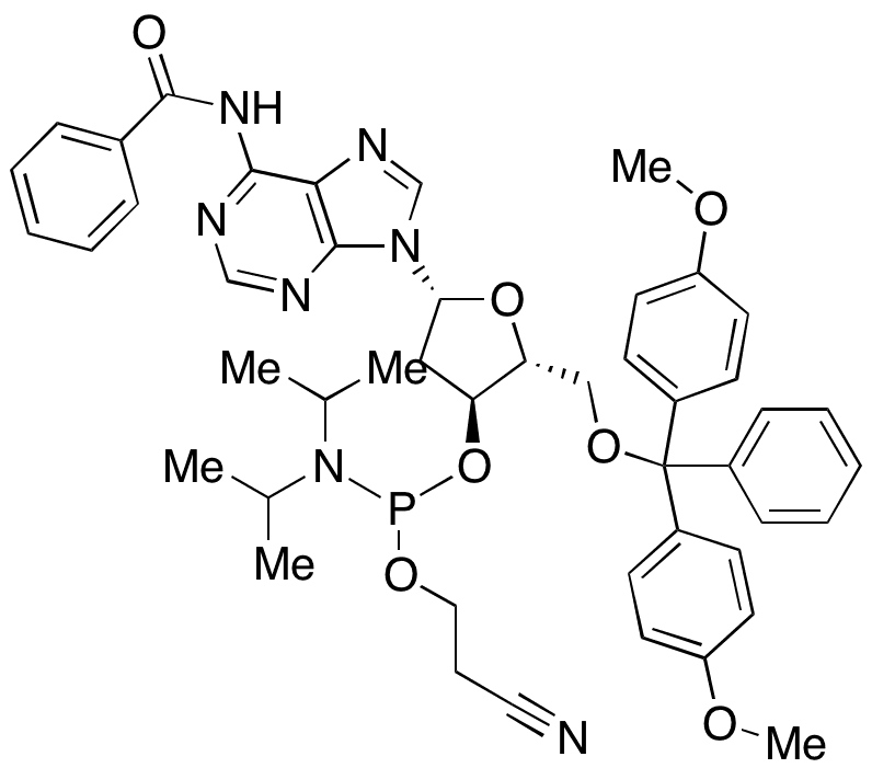 N6-Benzoyl-2-deoxy-5-O-DMT-cytidine 3-CE Phosphoramidite - Chemical structure and product image