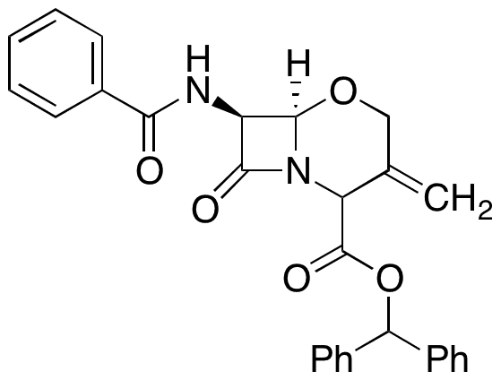 (6R 7S)-7-(Benzoylamino)-3-methylene-8-oxo-5-oxa-1-azabicyclo[4.2.0]octane-2-carboxylic Acid Diphenylmethyl Ester - Chemical structure and product image