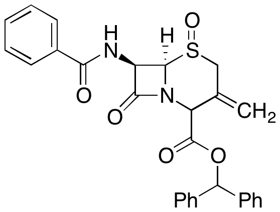 (6R 7R)-7-Benzamido-3-methylene-8-oxo-5-thia-1-azabicyclo[4.2.0]octane-2-carboxylic Acid 5-Oxide Benzhydryl Ester - Chemical structure and product image