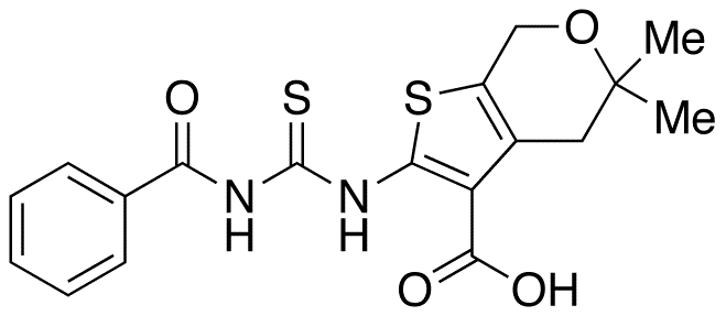 2-(Benzoylcarbamothioylamino)-5 5-dimethyl-4 7-dihydrothieno[2 3-c]pyran-3-carboxylic Acid - Chemical structure and product image