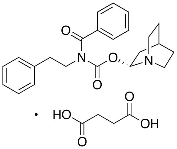 N-Benzoyl-N-[2-(phenyl)ethyl]-N-carbamic Acid R-Quinuclidinol Ester Succinic Acid Salt - Chemical structure and product image